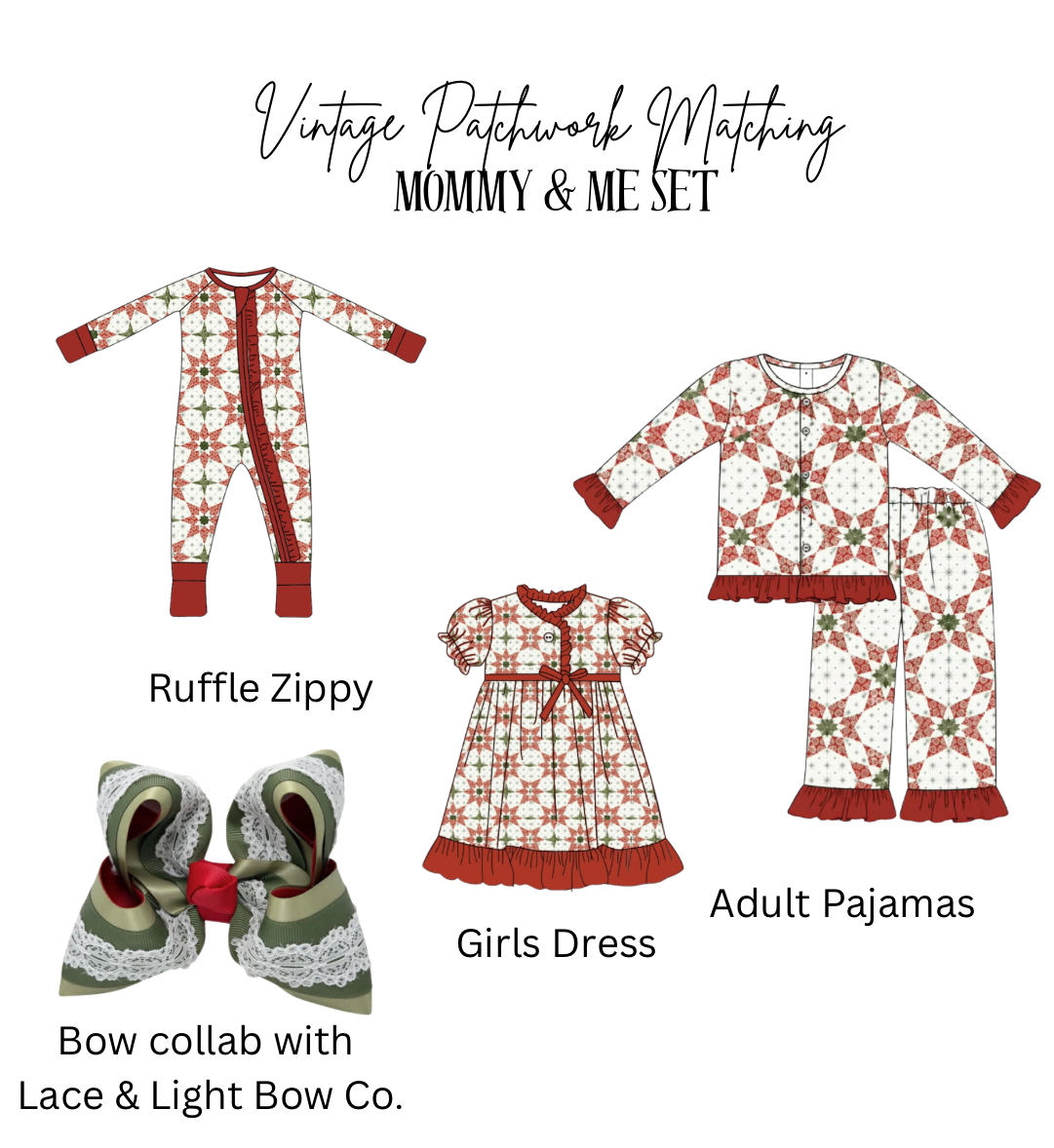 Bamboo Vintage Patchwork Matching Mommy & Me Set (ETA-September)    **do not combine with hand smocks**